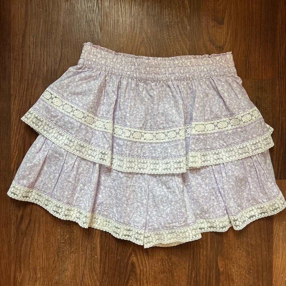 Altar'd State Purple Lace Tiered Skort